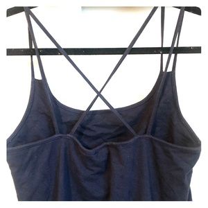 Strappy Navy built-in bra dress